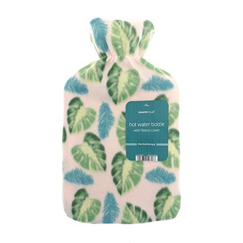 Hot Water Bottle with Soft Fleece Cover Random Design 1