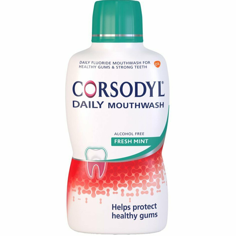 New Corsodyl Daily 500Ml Fresh & Cool Mint Everyday Gum Protection Mouth Wash (Fresh Mint)
