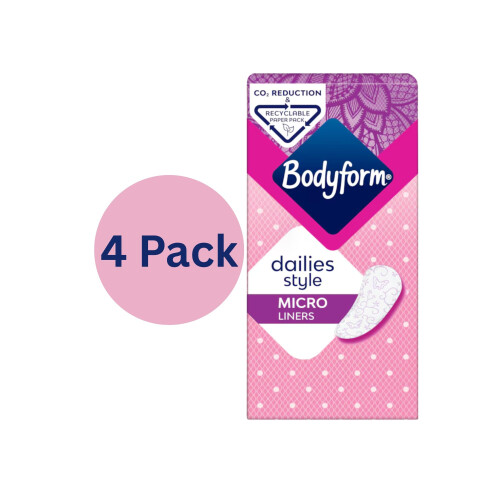 Bodyform Pantyliners Micro 22 per Pack Case of 4 1