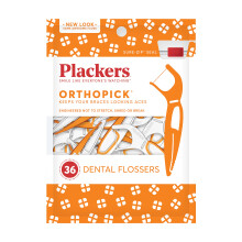 Plackers Orthopick Dental Floss Picks for Braces, 36 Count