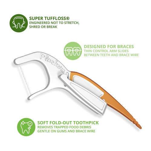 Plackers Orthopick Dental Floss Picks for Braces, 36 Count 2