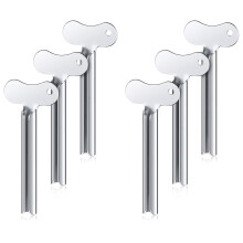 Hsthe Sea 6 pieces metal toothpaste squeezer squeeze tube stainless steel tube squeezer key roll tube creams colour squeezer tool