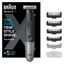Braun Series X, Hybrid Electric Mens Trimmer for Face & Body with Innovative 4D-Blade, Beard Trimmer & Body Shaver Waterproof, Cor