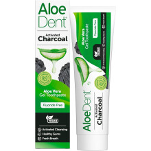 6 X Aloe Dent Aloedent Aloe Vera Triple Action Charcoal Toothpaste Fluoride Free - 100ml
