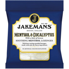 Jakemans Menthol & Eucalyptus 73g - Pack of 12 - Soothing Menthol Lozenges - Suitable for Vegetarians, Clear