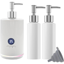 Massage Oil Warmer with Two Oil Bottle Dispenser, upgraded with LED temp. Portable Oil Warmer Heated Cream for Beauty Salon Home,