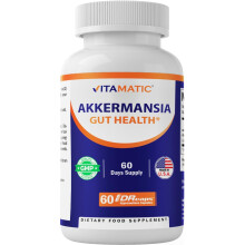 Vitamatic Akkermansia Muciniphila Gut Health - 60 DR Capsules (Delayed Released) - Made with Prebiotic Inulin Fiber