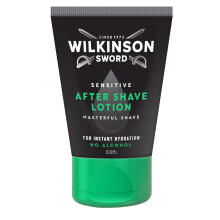 Wilkinson Sword Sensitive Men's Aftershave Lotion, Great Addition to Wash Bags for Men's Grooming, Practical Gifts, Sensitive Skin