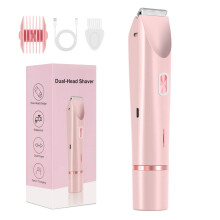 Dermave Bikini Shaver - Electric Bikini Trimmer for Women, Painless Hair Removal for Face, Body & Intimate Areas (Pink)