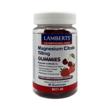 Lamberts Magnesium Citrate – 40 Vegan Gummies – 150mg Highly Absorbable Magnesium – Sugar Free