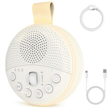 White Noise Machine, Portable Sleep Aid Sound Machine with Night Light 21 Soothing Sounds for Baby and Adults, 1800mAh Battery, Sl