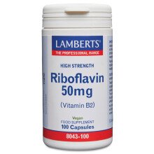 Lamberts Riboflavin 50mg Capsules – High Strength Vitamin B2 – 100 Vegan Capsules