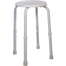 Aidapt White Multi Purpose Adjustable Stool Showering,Bath,Waterproof,Bar Stool,Non-Slip Feet,Sturdy,Camping,Kitchen,Children Chai