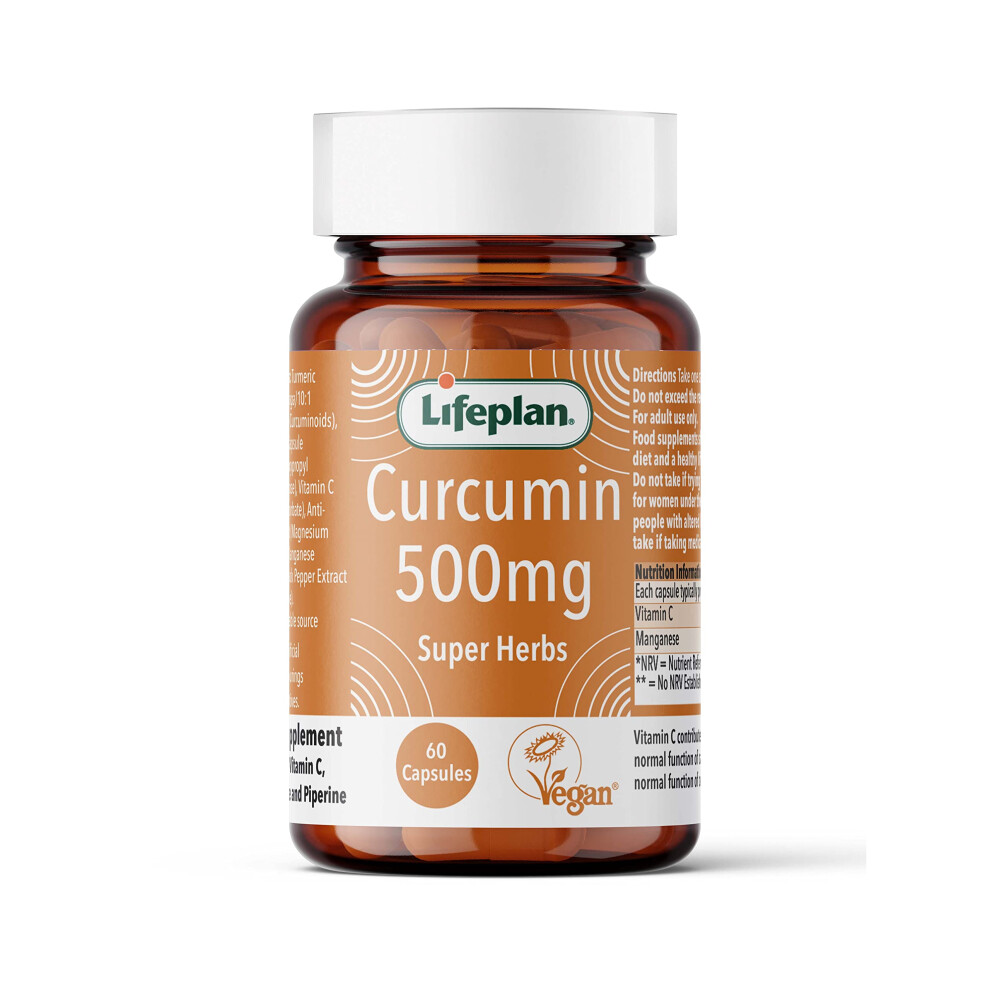 Lifeplan Black Super Herbs Curcumin 500Mg (60 Capsules) Â With Vitamin C And Manganese And Piperine Â 60-Day Supply