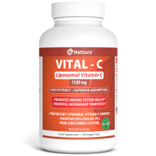 Liposomal Vitamin C - 1500 mg - 180 Veggie Caps - Proprietary Liposomal C Complex with Phosphatidylcholine (PC) from Sunflower Lec