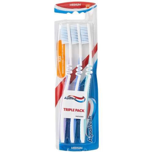 AQUAFRESH TOOTHBRUSHES MEDIUM 3's (PACK OF 1) 1