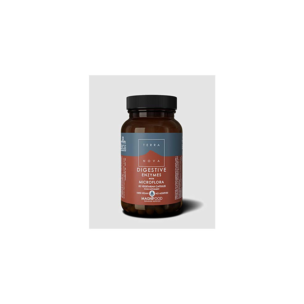 Terranova Organic Digestive Enzyme With Probiotic Complex, 50 Ct
