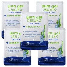 5 Large 20cm x 20cm Qualicare First Aid Emergency Scalds Burns Dressing Pads
