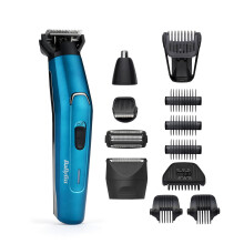 Babyliss Men 12-in-1 Japanese Steel Ultimate Face and Body Multi Grooming Kit with Nose Trimmer Head and Body Groomer - 100% Water