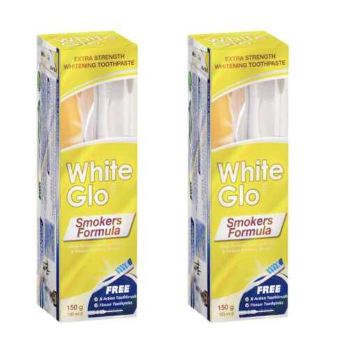 White Glo Smokers Formula Whitening Toothpaste Pack 150g (Pack of 2)