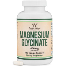 Magnesium Glycinate 400mg, 180 Capsules (Vegan Safe, Manufactured and Third Party Tested in The USA, Gluten Free, Non-GMO) High Ab