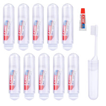 10 Pcs Mini Toothbrush, Travel Toothbrush Set with Mini Toothpaste, Portable Toothbrush for Families Travel Business Trip Camping