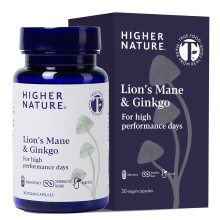 Higher Nature - Lion's Mane & Ginkgo - for High Performance Days - High Strength Ginkgo Biloba 6000mg & Lion's Mane Mushroom 3000m
