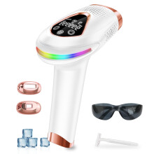 IPL Hair Removal Device with Ice Cooling - 3-in-1 Functions (HR/SC/RA), 999,999 Flashes, 9 Energy Levels, Auto & Manual Modes, Pai