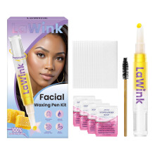 LaWink Eyebrow Wax - 20 Cotton Strips + 4 Oli Wipe, Natural Eyebrow Wax Wand, Waxing Pen Hair Removal Kit for Eyebrows, Sugar Waxi