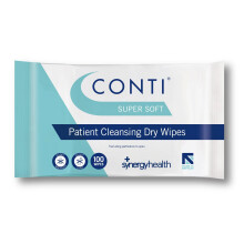 Synergy Conti Supersoft Large Dry Patient Cleansing Wipes (8 Packs of 100)