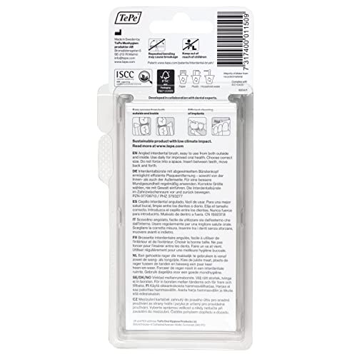 Tepe TePe Angle Orange Interdental Brushes (0.45mm - Size 1) / Easy and simple interspace cleaning with long handle and angled neck / 2 1