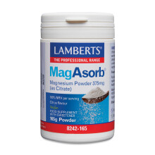 Lamberts MagAsorb Magnesium Powder – 375mg Magnesium as Citrate – Highly Absorbable – 165g