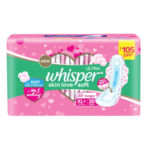 Whisper Ultra Soft XL+ 30 Pads
