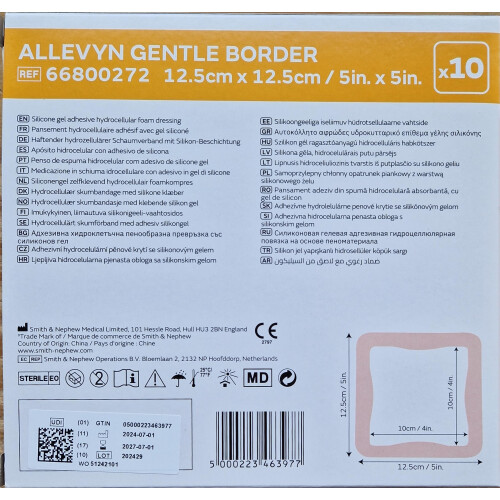 Allevyn Gentle Foam Border Dressing: Pack of 10 1