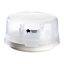 Tommee Tippee Microwave Steam Steriliser for Baby Bottles, Soothers, Breast Pumps and Feeding Accessories, Kills Viruses and 99.9% of Harmful Bacteri