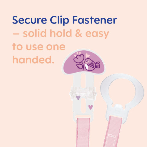 MAM MAM Dummy Clip, 2 Pack, Plain Pink (Dummies Not Included) 2
