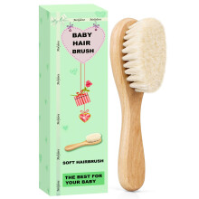 Molylove Baby Hair Brush with Wooden Handle and Su