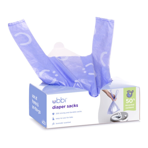 Ubbi Disposable Nappy Sacks, Lavender Scented, Eas