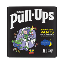 Huggies Pull-Ups, Trainers Night Nappy Pants for 2-4 Years - Size 6-7 Pull Up Nappies (36 Pants) - Extra Night Time Protection - Support for Consiste