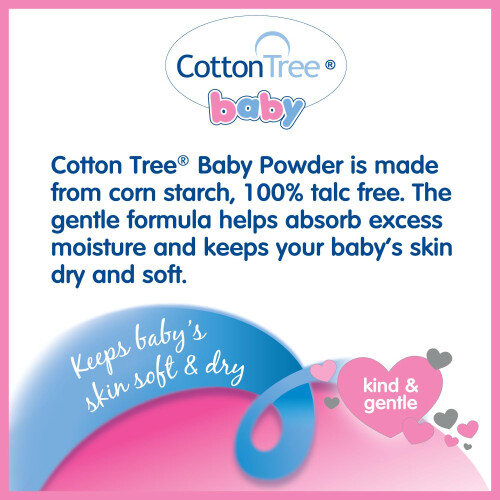 Cotton Tree Essential Baby Powder, White, 284 G (P 1