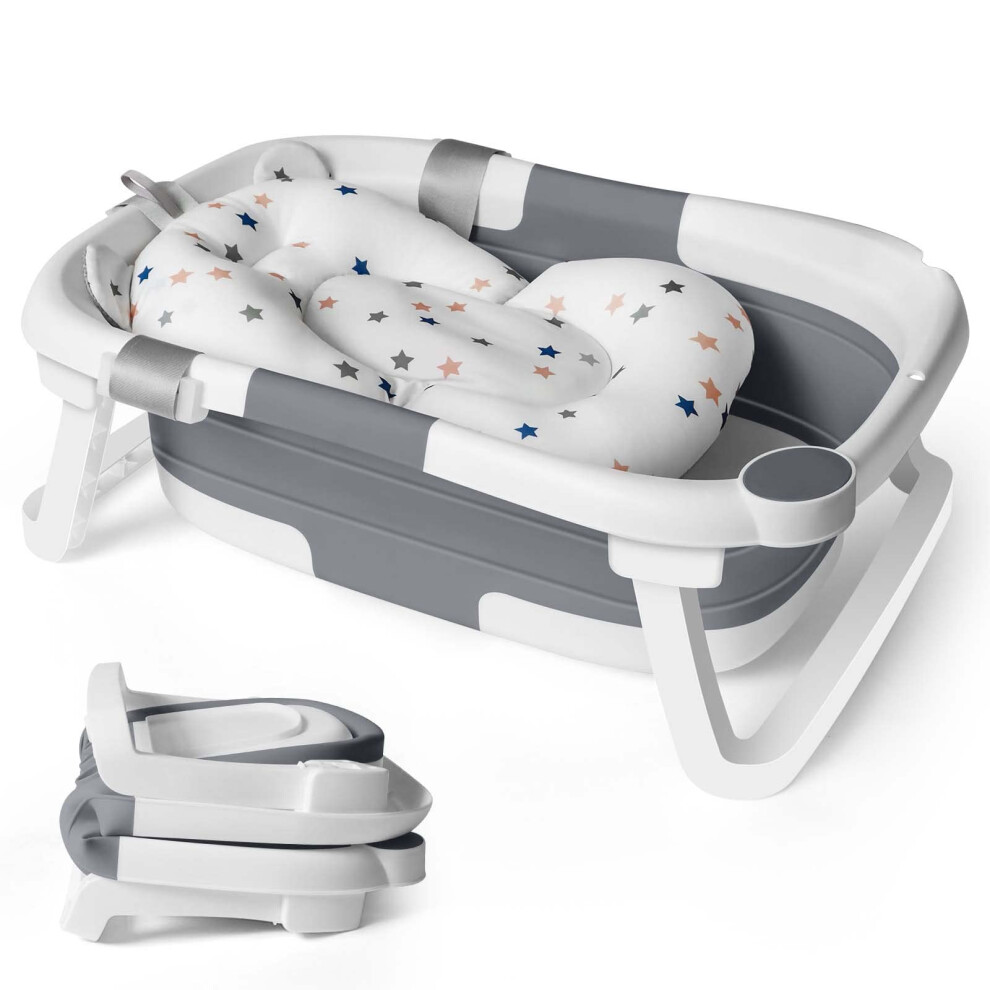 Adoraland Baby Bath Foldable Tub Collapsible Bathtub Baby Bath Essentials For Newborn With