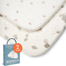 Tutti Bambini Premium Crib Sheets (2-Pack) - Soft Bamboo Jersey Breathable Fitted Sheets, Double Strength CoZee Sheets for Next to Me Cribs (Cocoon)