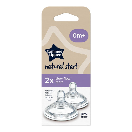 Tommee Tippee Tommee Tippee Natural Start Baby Bottle Teats, Slo 1