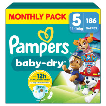 Pampers Baby-Dry Paw Patrol Edition Size 5, 186 Na