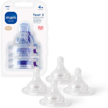 MAM Teats Size 3 | 4 Pack | Fast Flow | Suitable from 4+ Months | Fits All MAM B