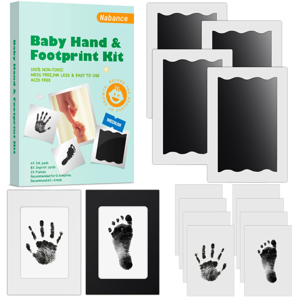 Baby Footprint Kit & Handprint Kit, 4 Inkl Nabance