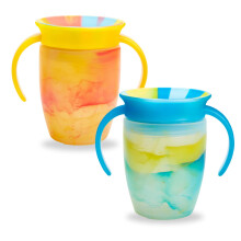 Munchkin Miracle 360 6+ Month 7oz Baby Sippy Cups (2-Pack). Trainer Cup, Spill-F