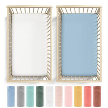 Bunnyjik GOTS Organic 2 x Baby Fitted Sheets - Sil