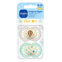 MAM Latex Original Night Soothers 1836 Months Glow in The Dark Dummi