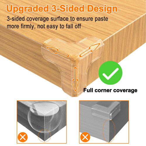 Corner Protectors, E-PROUSE 12PCS Pre-taped Corner Protectors for 1